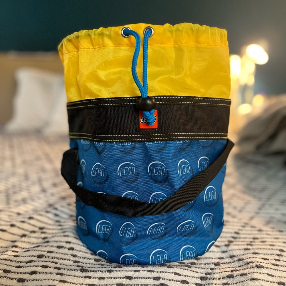 LEGO Yellow and Blue Drawstring Travel Bag